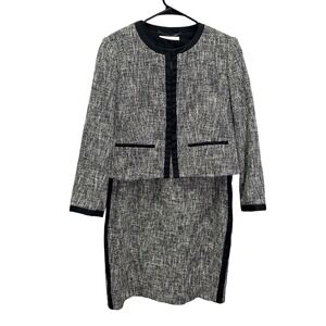 LK Bennett London Julie Tweed Blazer Jacket Dress Suit Set Women's Size 14 UK 18